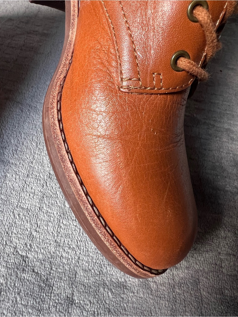 Madewell The Patti Lace-Up Ankle Boots Sz 5 English Saddle Leather Soft Brown - Picture 12 of 16